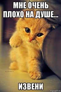 мне очень плохо на душе... извени