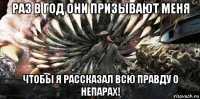 раз в год они призывают меня чтобы я рассказал всю правду о непарах!