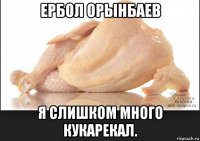 ербол орынбаев я слишком много кукарекал.