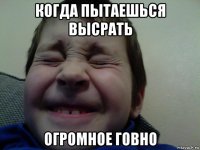 когда пытаешься высрать огромное говно