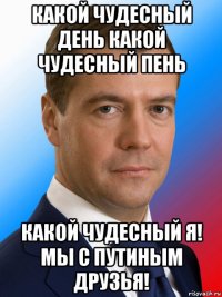 какой чудесный день какой чудесный пень какой чудесный я! мы с путиным друзья!