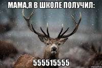 мама,я в школе получил: 555515555