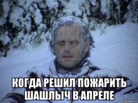  когда решил пожарить шашлыч в апреле