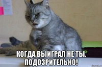  когда выиграл не ты. подозрительно!
