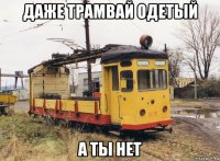 даже трамвай одетый а ты нет