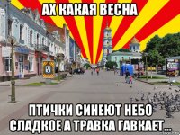 ах какая весна птички синеют небо сладкое а травка гавкает...