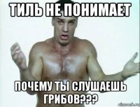 тиль не понимает почему ты слушаешь грибов???
