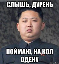 слышь, дурень поймаю, на кол одену