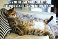 - у меня бывают приступы активности, лень у меня постоянно. 