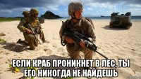  если краб проникнет в лес, ты его никогда не найдешь