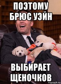 поэтому брюс уэйн выбирает щеночков