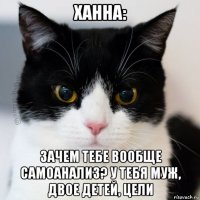 ханна: зачем тебе вообще самоанализ? у тебя муж, двое детей, цели