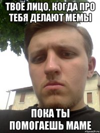 твоё лицо, когда про тебя делают мемы пока ты помогаешь маме
