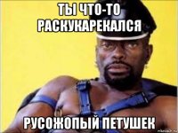 ты что-то раскукарекался русожопый петушек