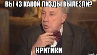 вы из какой пизды вылезли? критики