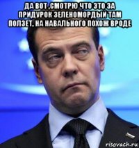 да вот ,смотрю что это за придурок зеленомордый там ползет, на навального похож вроде 