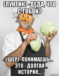 (лунтик) -деда, что с тобой? (шер) -понимаешь... это - долгая история...