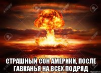  страшный сон америки, после гавканья на всех подряд