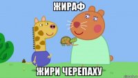 жираф жири черепаху