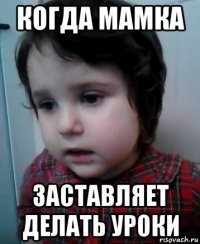 когда мамка заставляет делать уроки