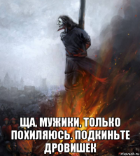  ща, мужики, только похиляюсь. подкиньте дровишек
