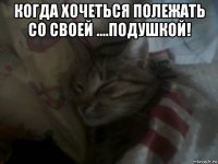 когда хочеться полежать со своей ....подушкой! 