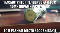 насмотрятся телевизора и то с помидорами разлучают то в разные места засовывают