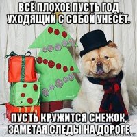 всё плохое пусть год уходящий с собой унесёт. пусть кружится снежок, заметая следы на дороге