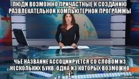 люди возможно причастные к созданию развлекательной компьютерной программы чьё название ассоциируется со словом из нескольких букв, одна из которых возможно "е"