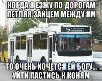 когда я езжу по дорогам петляя зайцем между ям то очень хочется ей богу... уйти пастись к коням