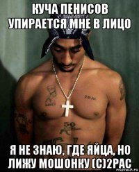 куча пенисов упирается мне в лицо я не знаю, где яйца, но лижу мошонку (с)2pac