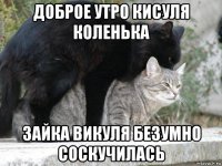 доброе утро кисуля коленька зайка викуля безумно соскучилась