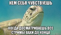 кем себя чувствуешь когда досматриваешь все стримы вахи до конца