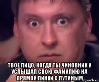  твое лицо, когда ты чиновник и услышал свою фамилию на прямой линии с путиным