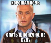 хорошая ночь спать я, конечно, не буду