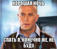 хорошая ночь спать я, конечно же, не буду