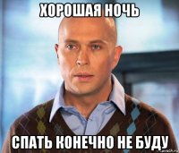 хорошая ночь спать конечно не буду