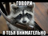 говори я тебя внимательно