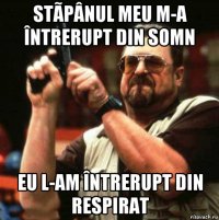stãpânul meu m-a întrerupt din somn eu l-am întrerupt din respirat