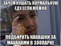 зачем кушать нормальную еду если можно подбирать какашки за макаками в зоопарке