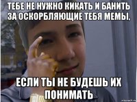 тебе не нужно кикать и банить за оскорбляющие тебя мемы, если ты не будешь их понимать