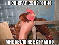 я сожрал своё говно мне было не всё равно