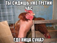 ты сидишь уже третий час где яйца сука?