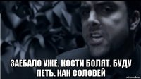  заебало уже. кости болят. буду петь. как соловей