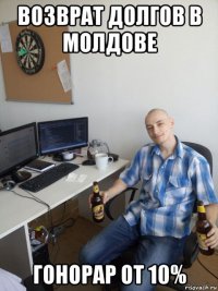 возврат долгов в молдове гонорар от 10%