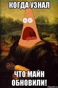 когда узнал что майн обновили!