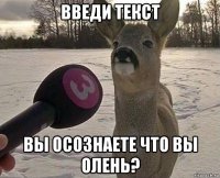 введи текст вы осознаете что вы олень?