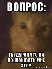 вопрос: ты дурак что ли показывать мне это?
