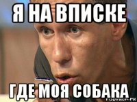 я на вписке где моя собака