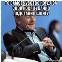 то самое чувство когда за свой косяк удачно подставил шойгу 